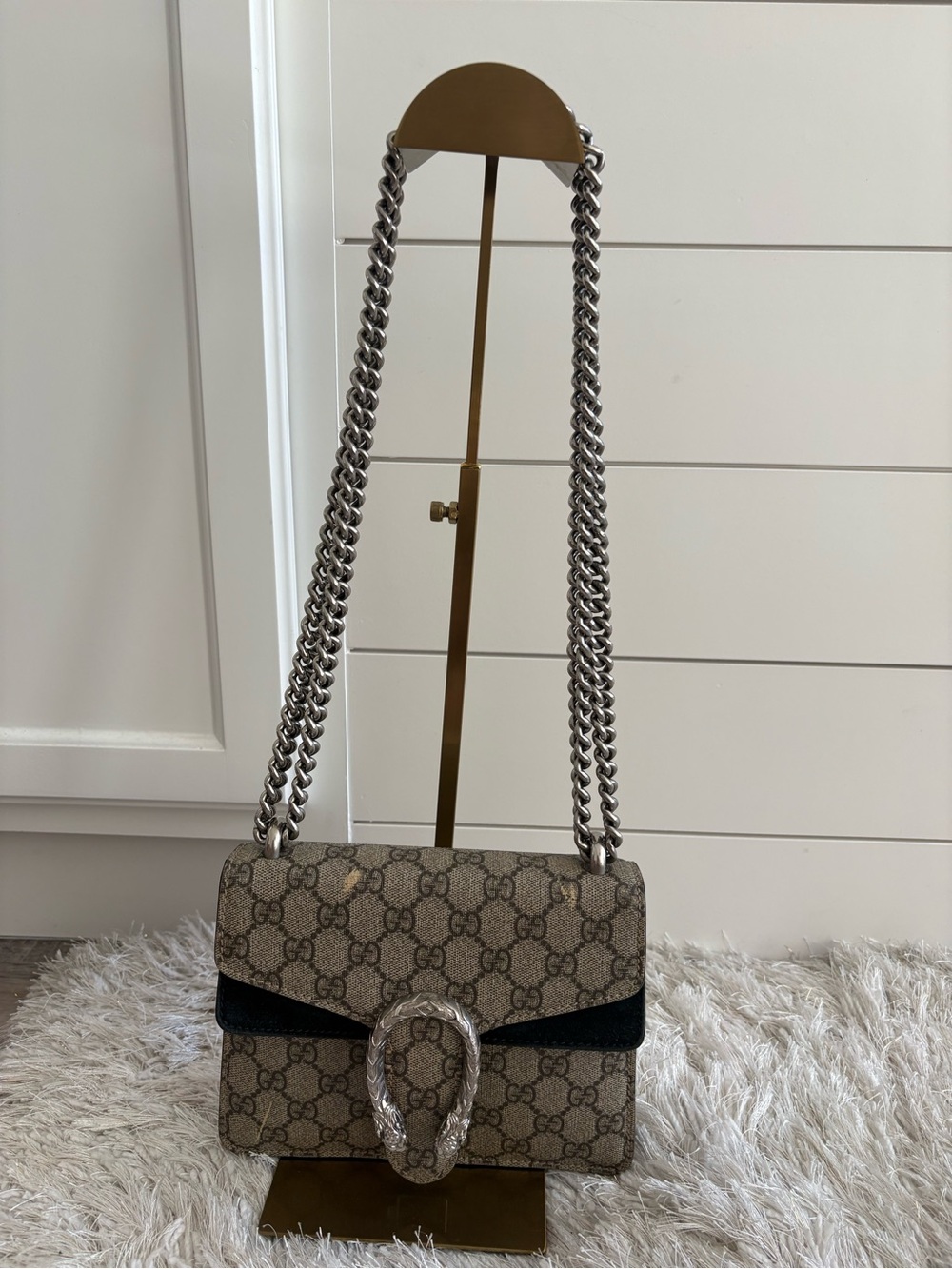 Gucci Dionysus small shoulder bag beige and black